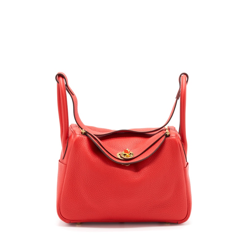 Hermes Lindy 26 Clemence Rouge De Coeur GHW Stamp D