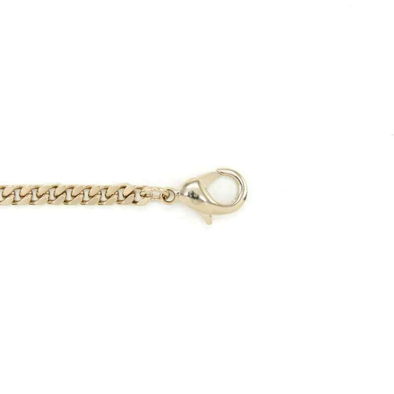 Chanel Mini CC Logo Choker/ Double Chain Bracelet Light Gold Tone