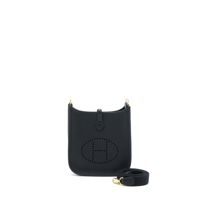 Hermes Mini Evelyn Clemence Black GHW Stamp B