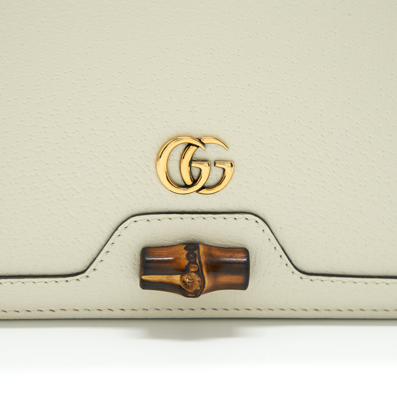 Gucci Diana Mini Bag with Bamboo White GHW