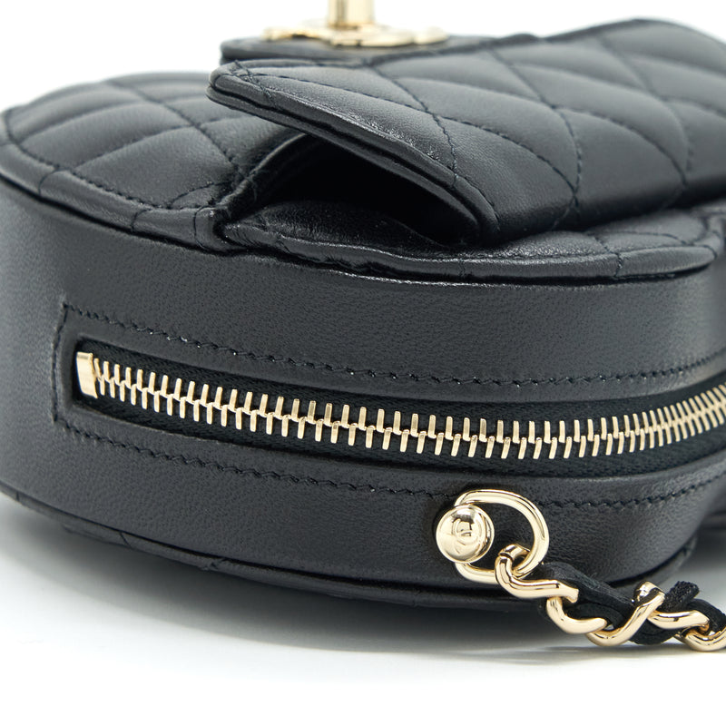 Chanel 22S Small Heart Bag Lambskin Black LGHW