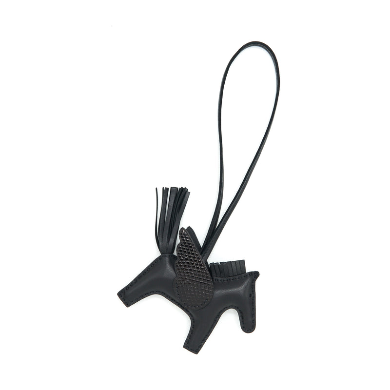 Hermes Rodeo Pegase PM Charm With Touch Of Lizard So Black