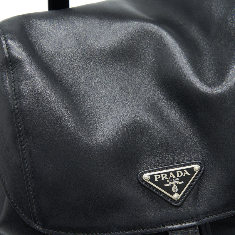Prada Zainetto Backpack Soft Calfskin Black SHW