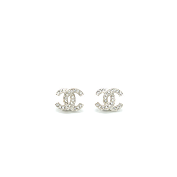 CHANEL Pave Crystal CC Pearl Drop Earrings - Timeless Luxuries