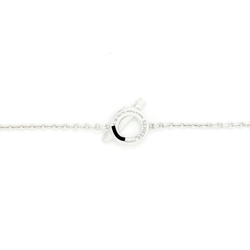 Hermes Size SH Finesse Bracelet White Gold With Diamond