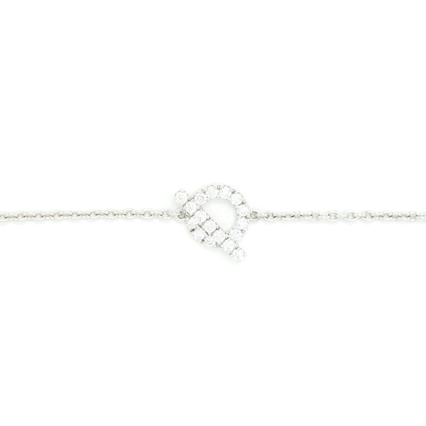 Hermes Size SH Finesse Bracelet White Gold With Diamond