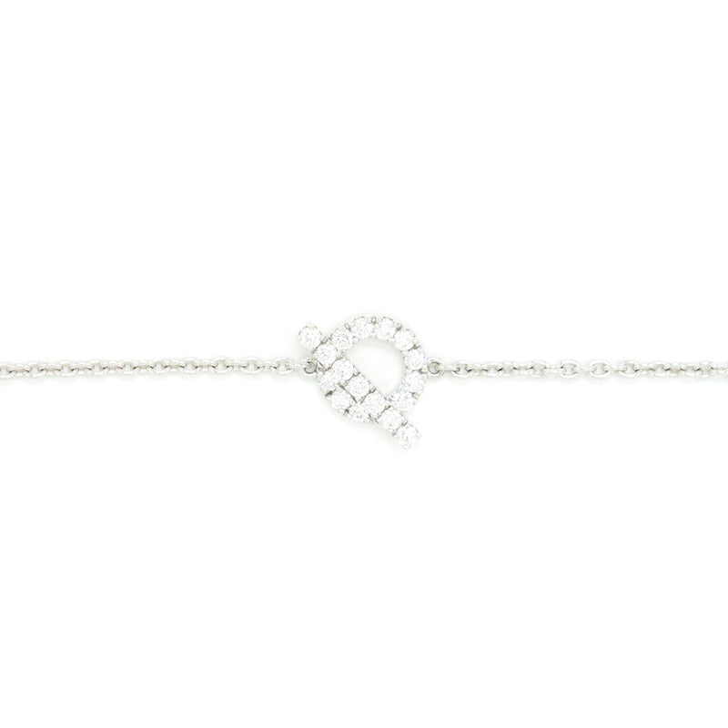 Hermes Size SH Finesse Bracelet White Gold With Diamond