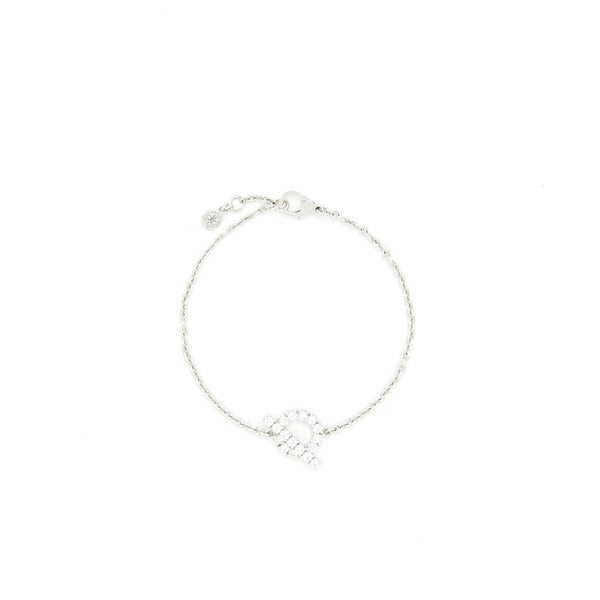 Hermes Size SH Finesse Bracelet White Gold With Diamond