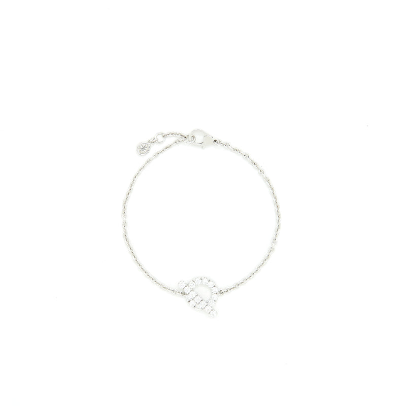 Hermes Size SH Finesse Bracelet White Gold With Diamond