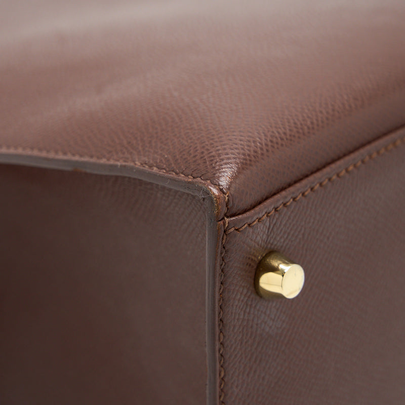 Hermes Kelly 40 Epsom chocolate GHW Stamp Square O