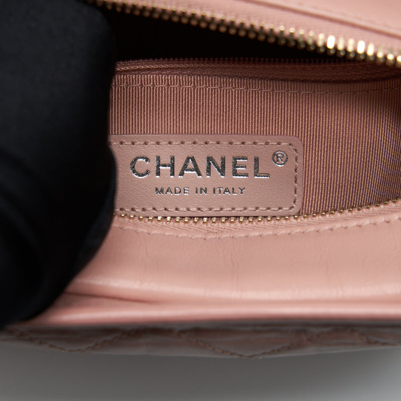 Chanel Small Gabrielle Hobo Bag Aged Calfskin Pink