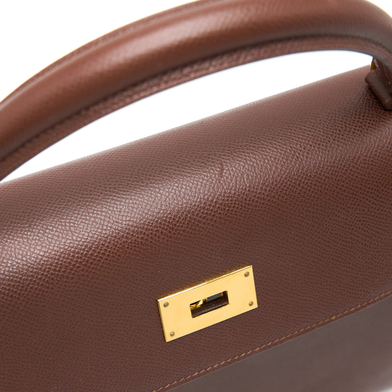 Hermes Kelly 40 Epsom chocolate GHW Stamp Square O