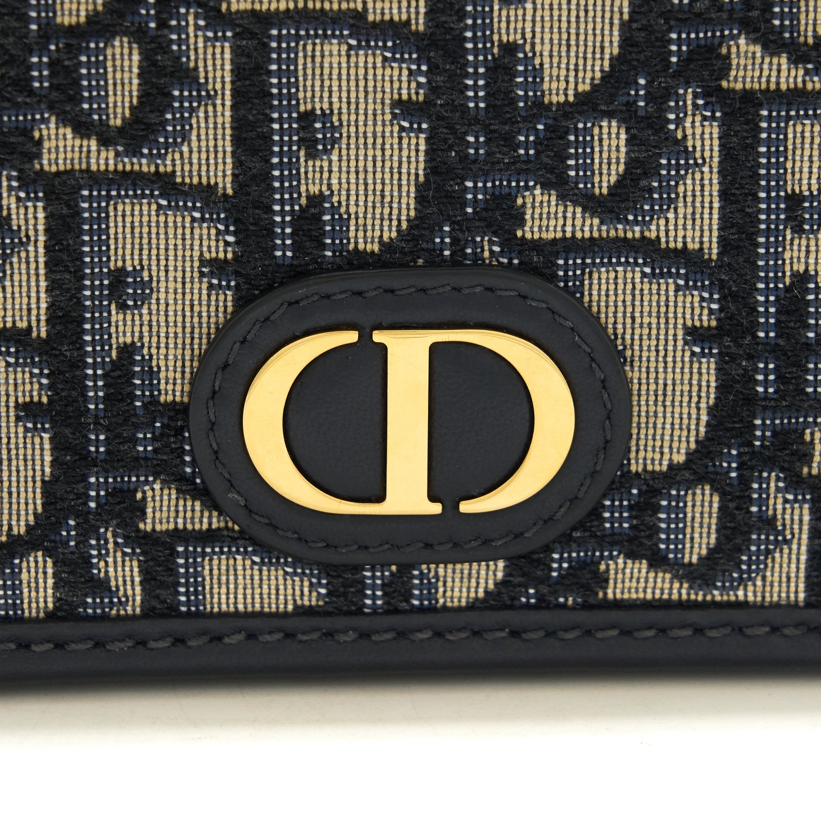 Dior 30 Montaign Nano pouch with Chain Blue Oblique jacquard