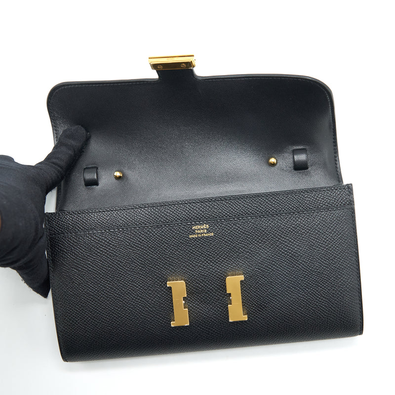 Hermes Constance To Go Epsom Black GHW Stamp U