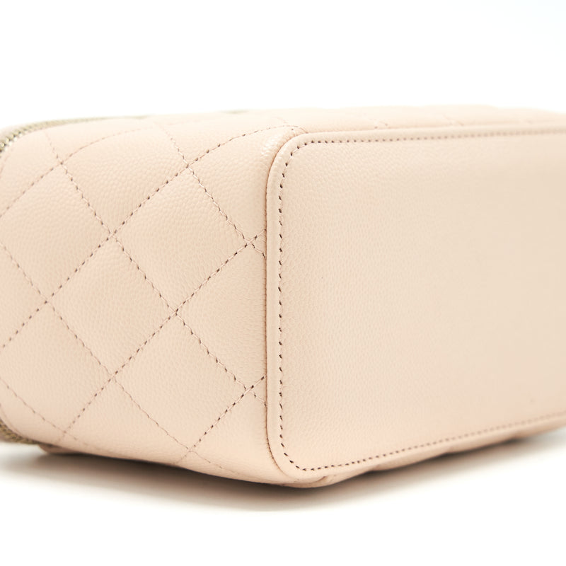 Chanel Long Vanity With Chain Caviar Beige LGHW