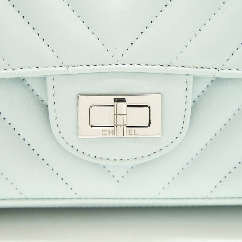 Chanel chevron mini 2.55 Reissue flap Bag Calfskin light blue SHW