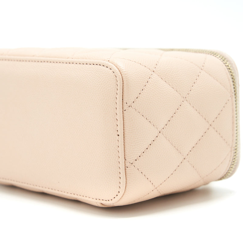 Chanel Long Vanity With Chain Caviar Beige LGHW