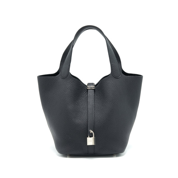 Hermes Picotin 22 Lock Bag Black SHW Stamp C