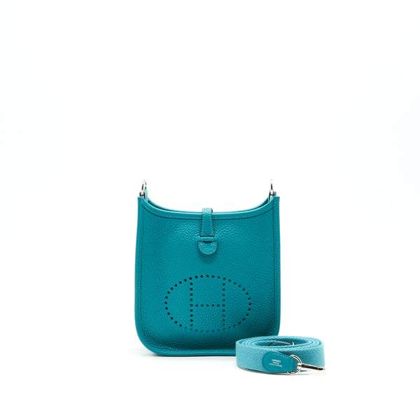 HERMES MINI EVELYNe BLEU PAON TAURILLON SHW STAMP X