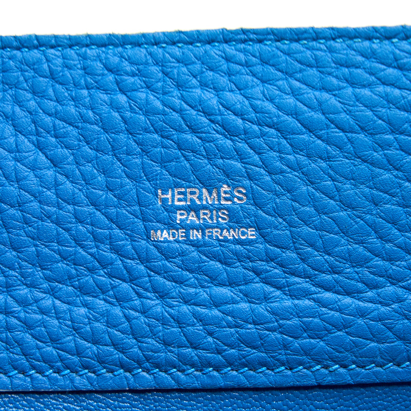 Hermes So Kelly 26 Blanc/Blue SHW Stamp Square O