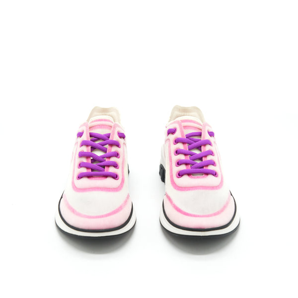 Chanel Size 38 CC Logo Sneaker Pink/Purple/White