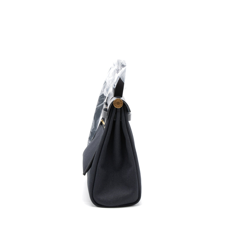 Hermes Herbag Zip 31 Bag Canvas/Hunter Black GHW Stamp U
