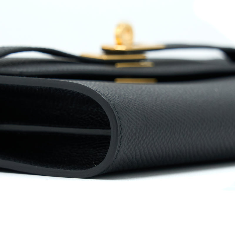 Hermes Kelly To Go Epsom Black GHW Stamp U