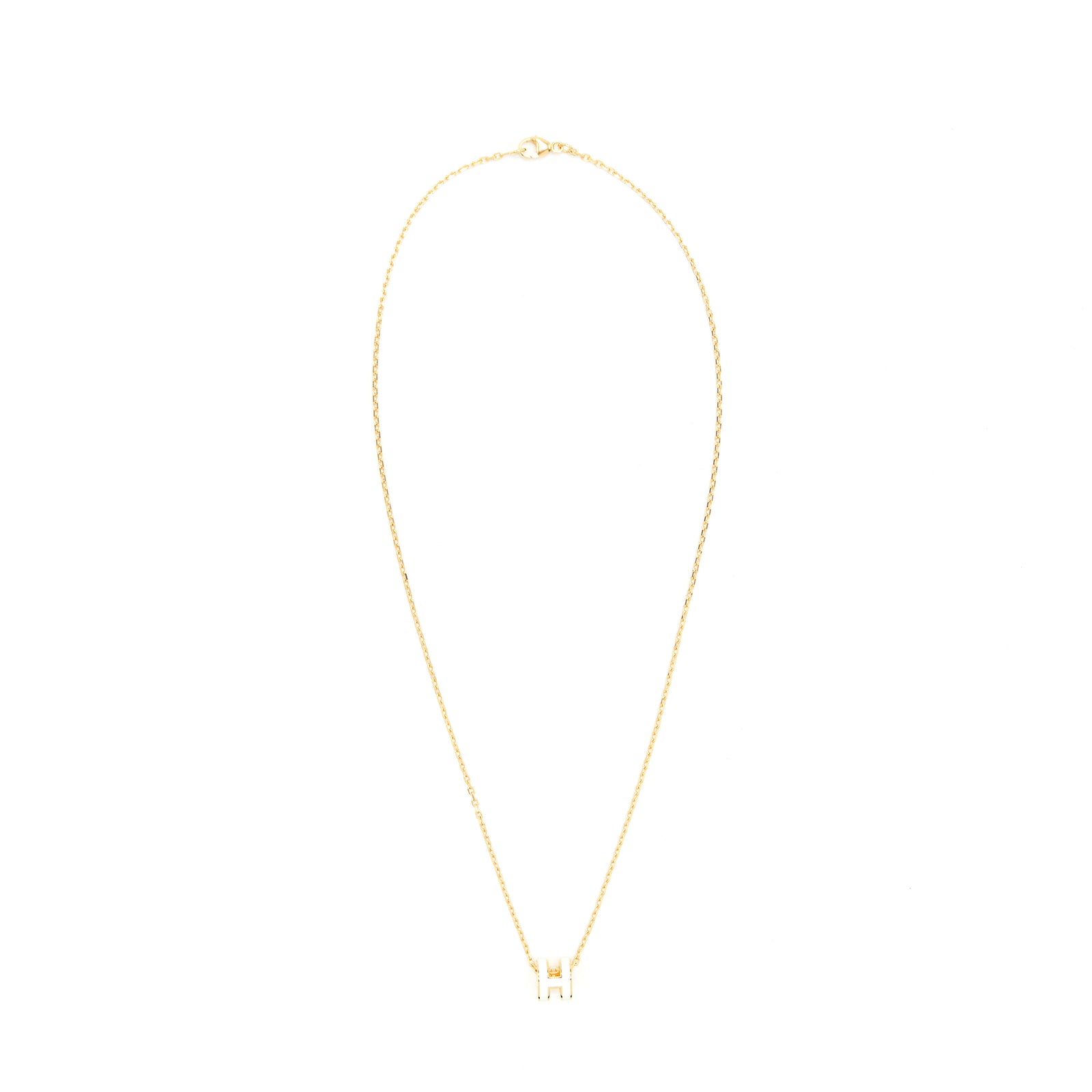 Hermes Mini Pop H Pendant Blanc GHW