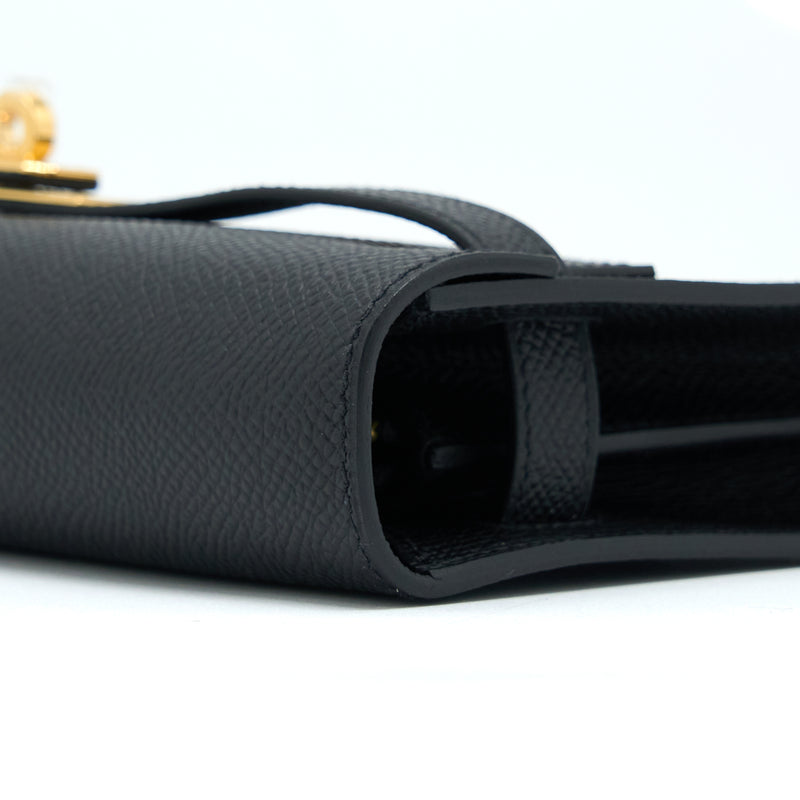 Hermes Kelly To Go Epsom Black GHW Stamp U