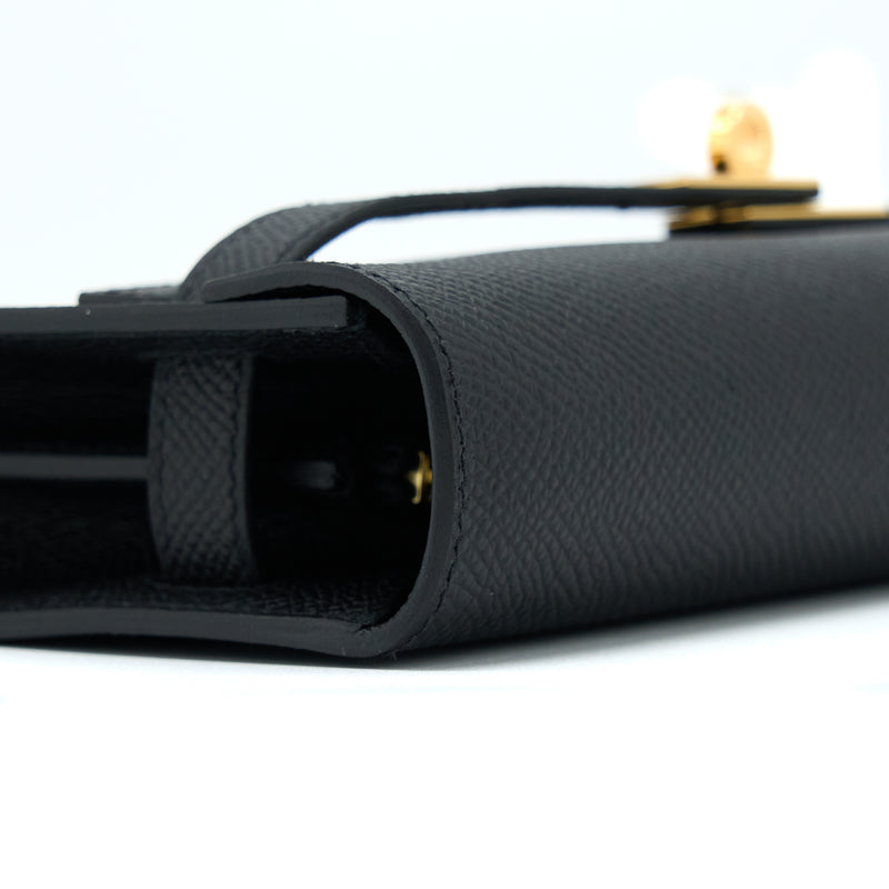 Hermes Kelly To Go Epsom Black GHW Stamp U