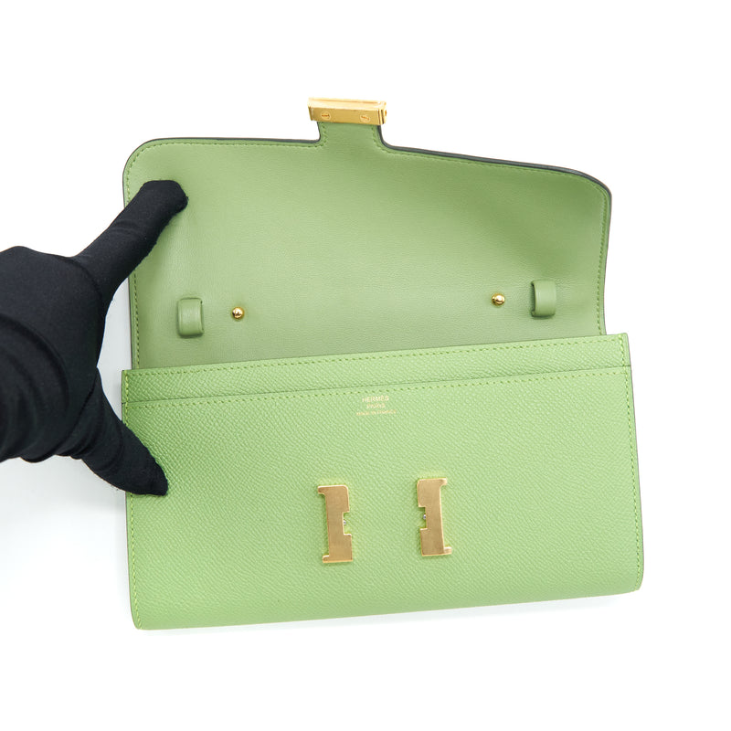 Hermes Constance To Go Epsom Vert Criquet GHW Stamp Y