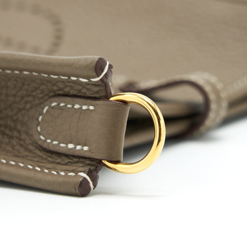 Hermes Mini Evelyne Clemence Etoupe GHW Stamp Z