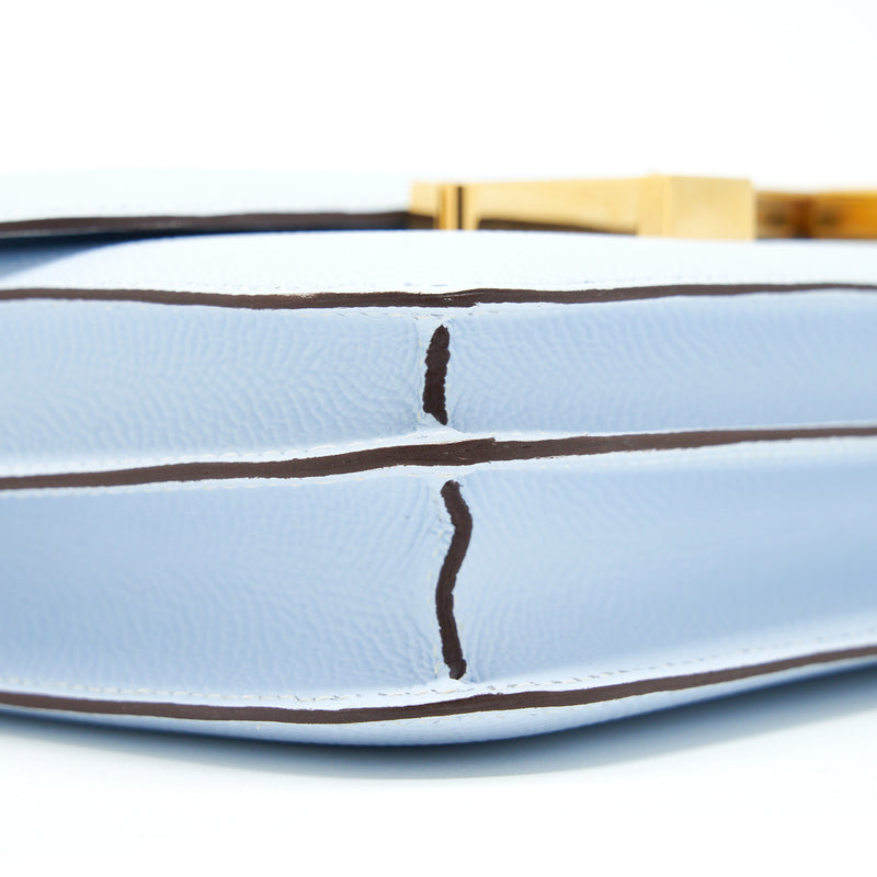 Hermes Mini Constance Epsom Blue Brume GHW Stamp Y