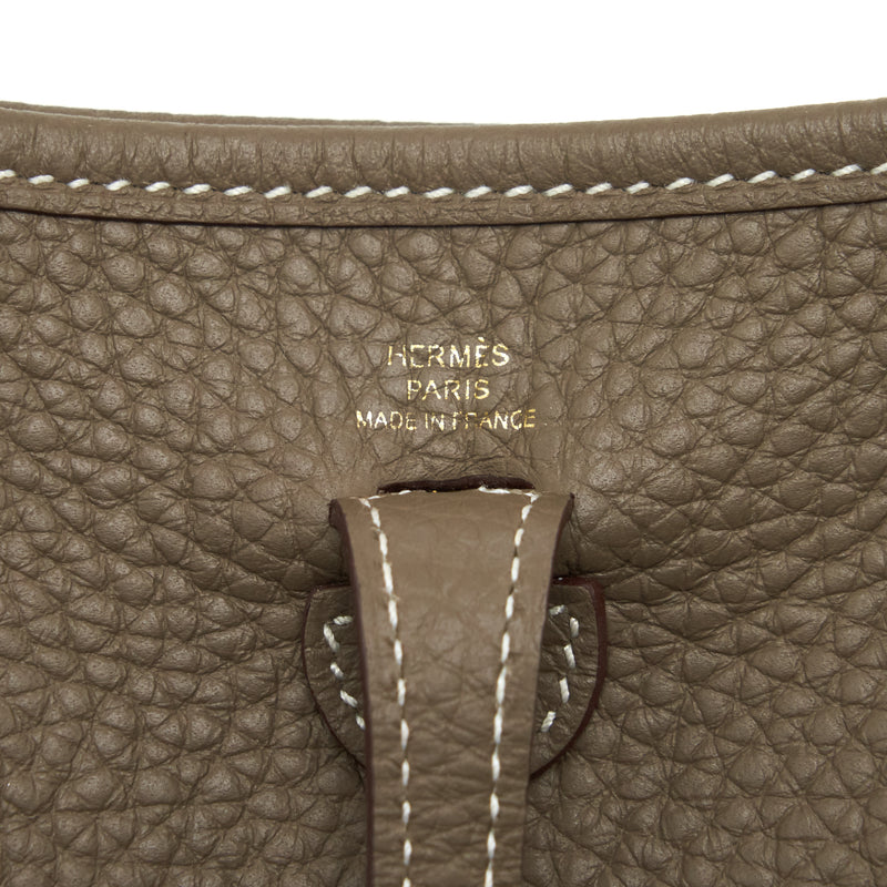 Hermes Mini Evelyne Clemence Etoupe GHW Stamp Z