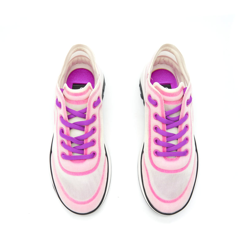Chanel Size 38 CC Logo Sneaker Pink/Purple/White