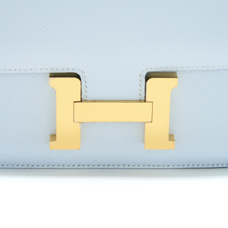 Hermes Mini Constance Epsom Blue Brume GHW Stamp Y