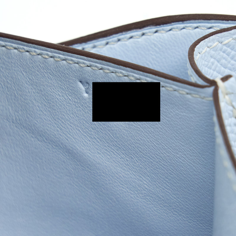 Hermes Mini Constance Epsom Blue Brume GHW Stamp Y