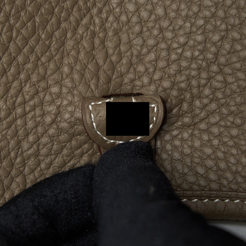 Hermes Mini Evelyne Clemence Etoupe GHW Stamp Z