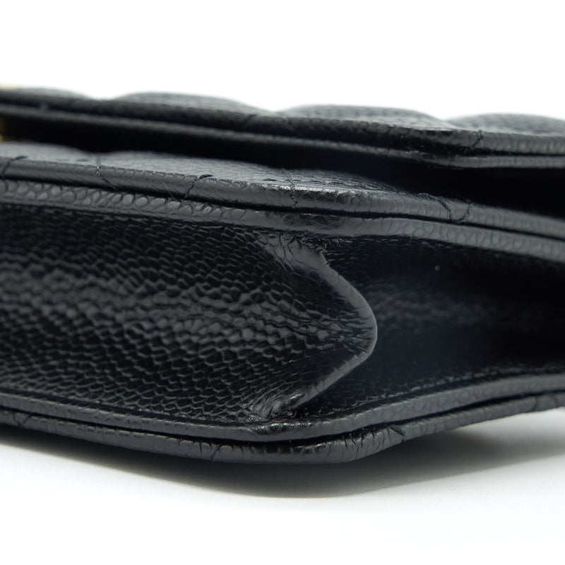Chanel Classic Wallet On Chain Caviar Black GHW (Microchip)