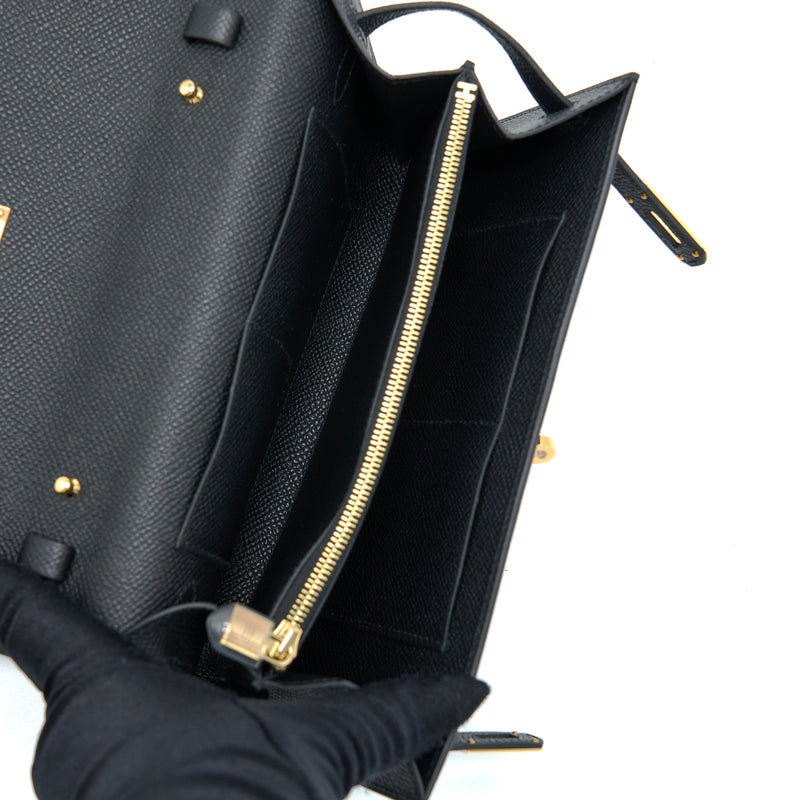 Hermes Kelly To Go Epsom Black GHW Stamp U