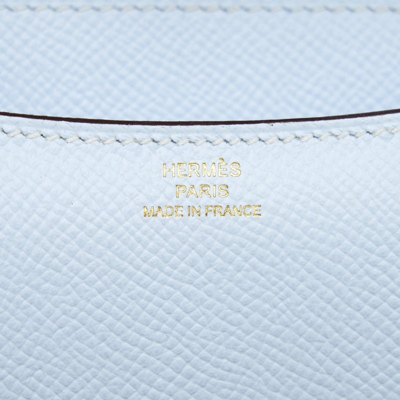 Hermes Mini Constance Epsom Blue Brume GHW Stamp Y