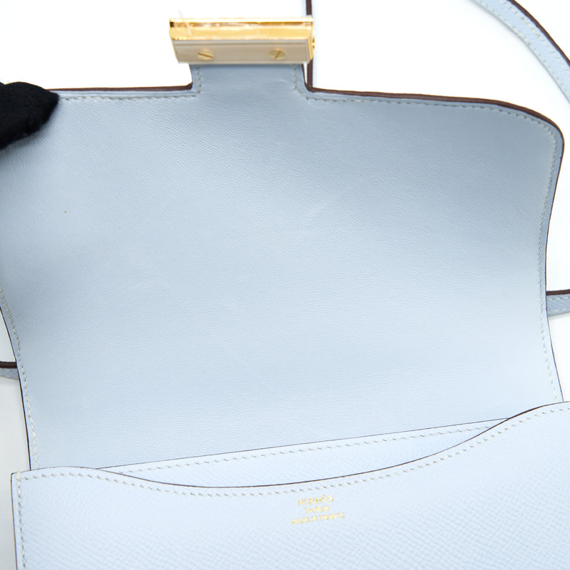 Hermes Mini Constance Epsom Blue Brume GHW Stamp Y