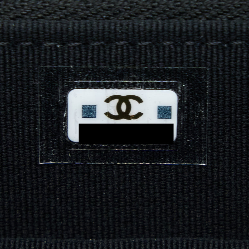 Chanel 22K Top Handle Pocket Long Vanity With Chain Black GHW