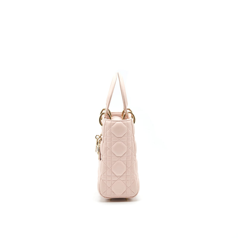 CHRISTIAN DIOR SMALL LADY DIOR LIGHT PINK LAMBSKIN GHW