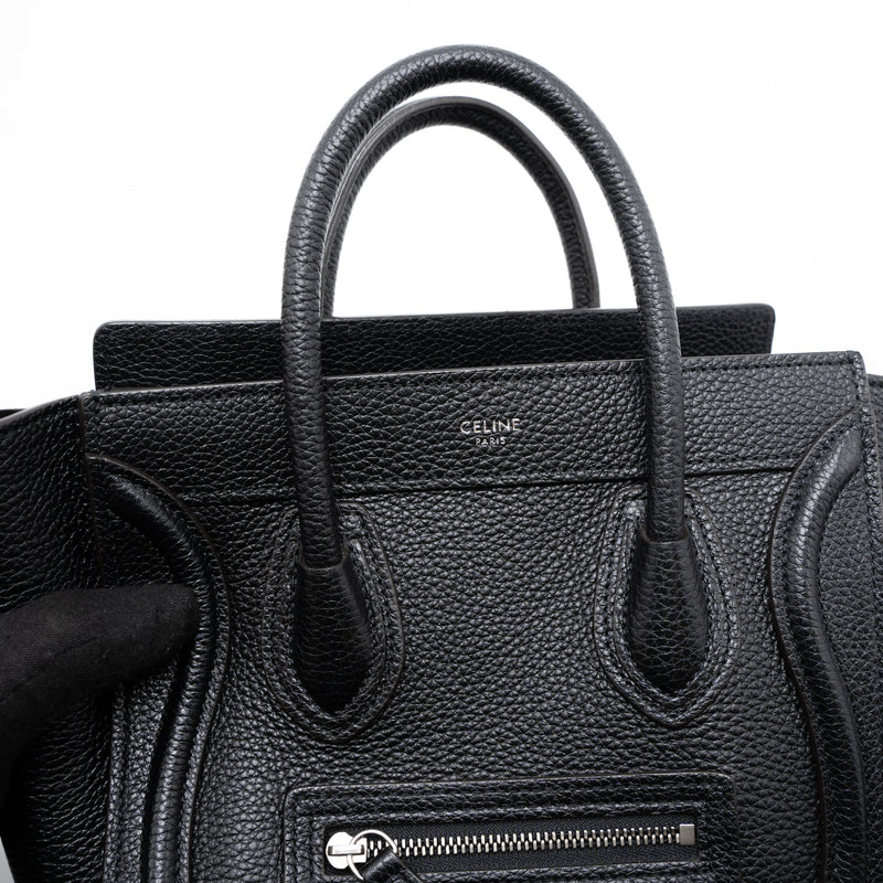Celine Nano Luggage Bag Calfskin Black SHW