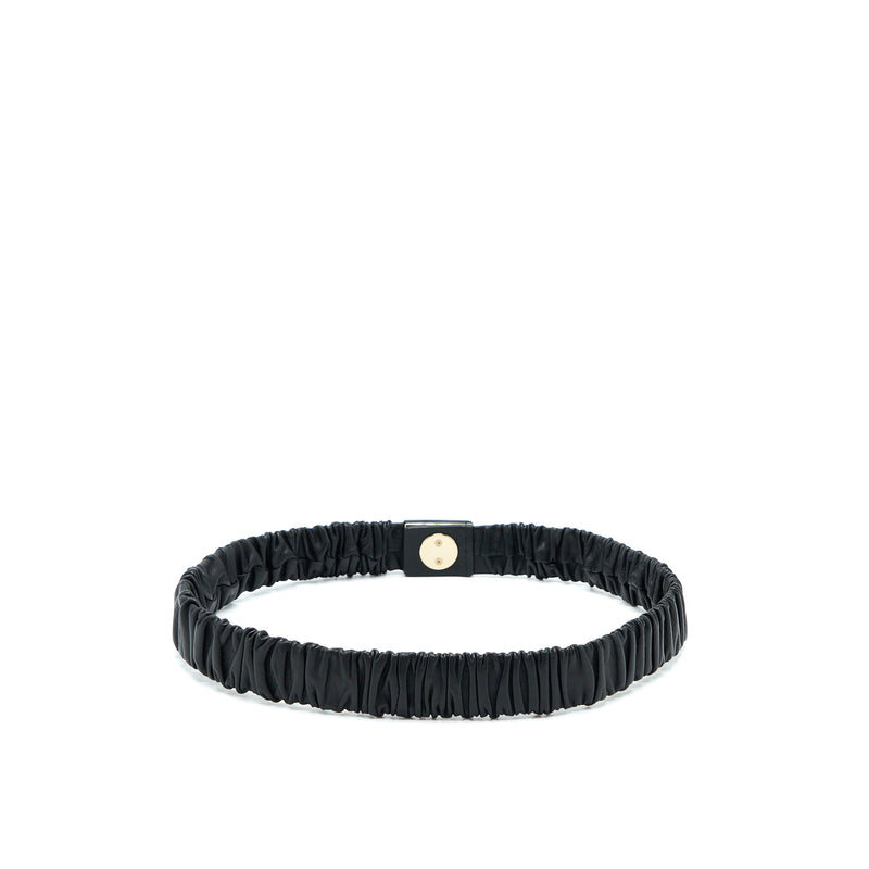 Chanel Size 75 CC Logo Belt Lambskin Black Light Gold Tone