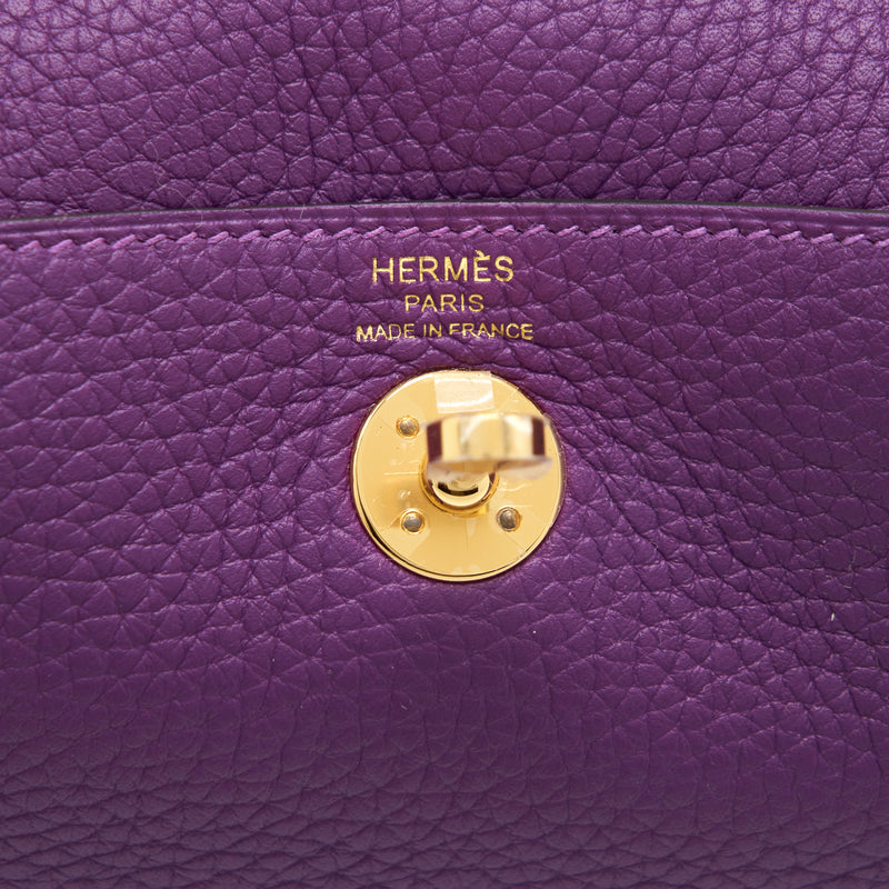 Hermes Mini Lindy Clemence P9 Anemone GHW Stamp Z