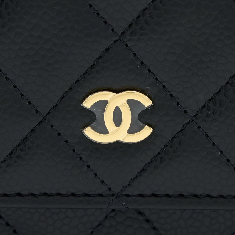 Chanel Classic Wallet On Chain Caviar Black GHW (Microchip)
