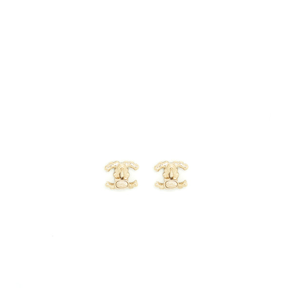 Chanel Mini CC Logo Earrings With Crystals LGHW