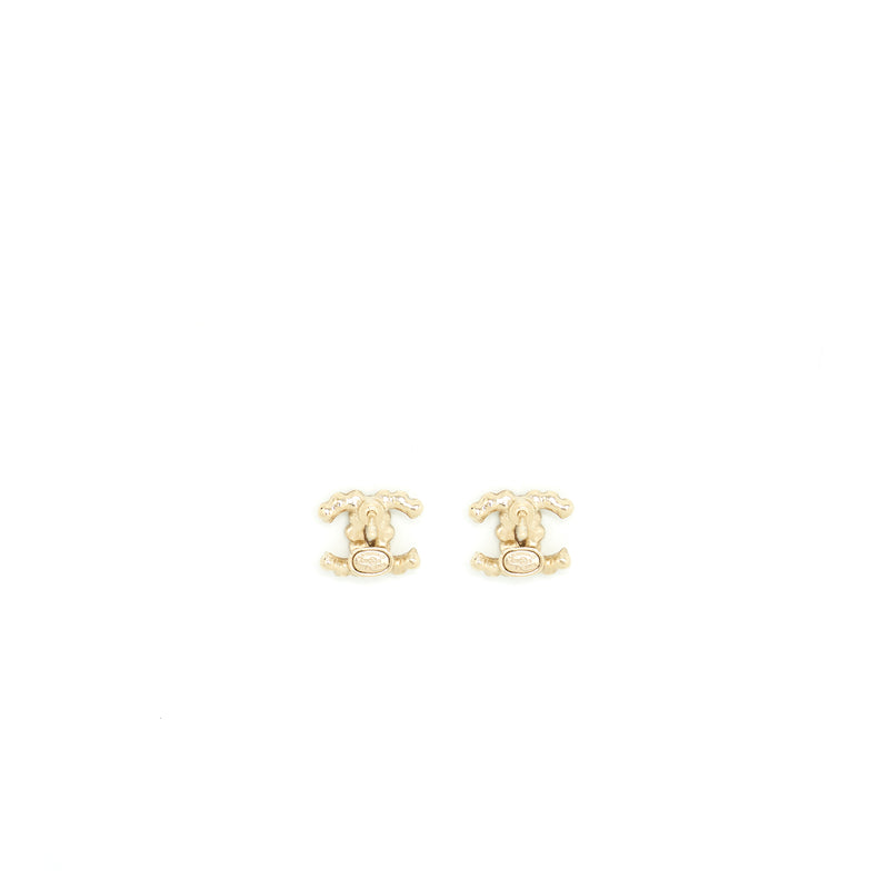 Chanel Mini CC Logo Earrings With Crystals LGHW